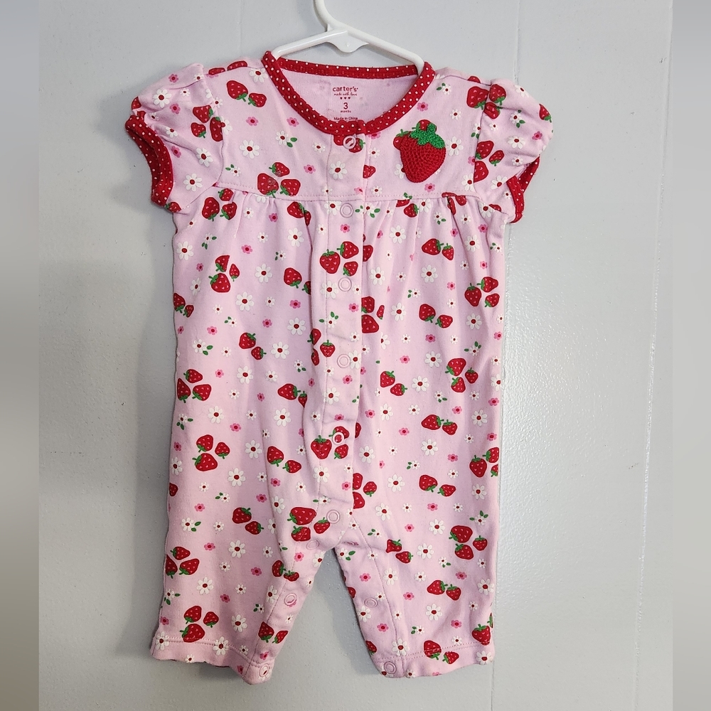 Strawberry Jumper - Carters 3 months girls snap onesie